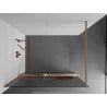 Mexen Kioto+ душова стена с рафт Walk-in 80 x 200 см, прозрачна, четкана мед - 800-080-121-65-09