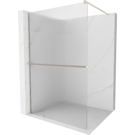 Mexen Kioto+ стената за душ Walk-in 110 x 200 см, прозрачно стъкло, сатенен никел - 800-110-121-97-09