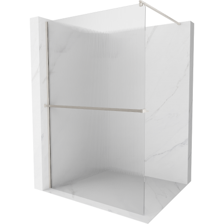 Mexen Kioto+ стена за душ кабина с полка Walk-in 120 x 200 см, прозрачен, четкан никел - 800-120-121-97-09
