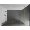 Mexen Kioto+ душова стена с рафт Walk-in 70 x 200 см, прозрачна, златна четка - 800-070-121-55-09