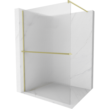 Mexen Kioto+ душова стена с рафт Walk-in 120 x 200 см, матово стъкло, златно шлифовано - 800-120-121-55-09