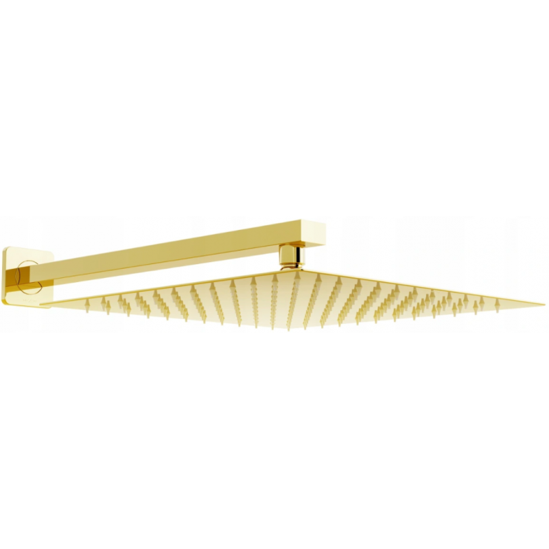 Mexen Slim душ глава 30 x 30 см с рамо за душ, златна - 79130112-50
