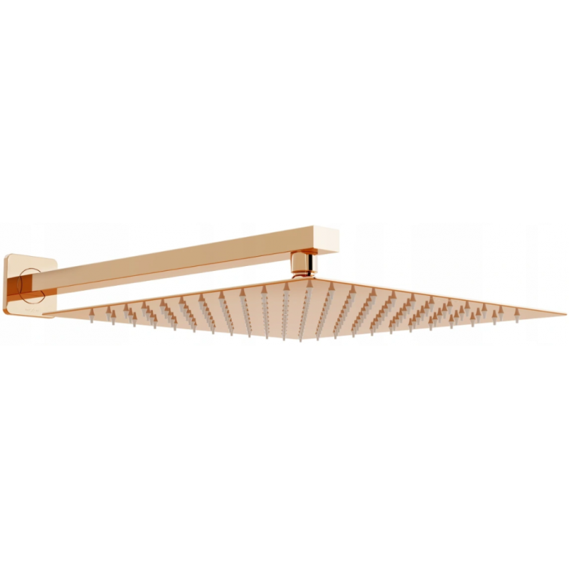 Mexen Slim дъждовен душ 30 x 30 см с душ рамо, розово злато - 79130112-60