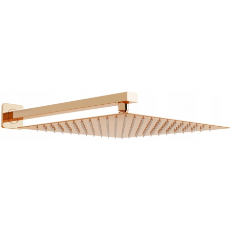 Mexen Slim дъждовен душ 30 x 30 см с душ рамо, розово злато - 79130112-60