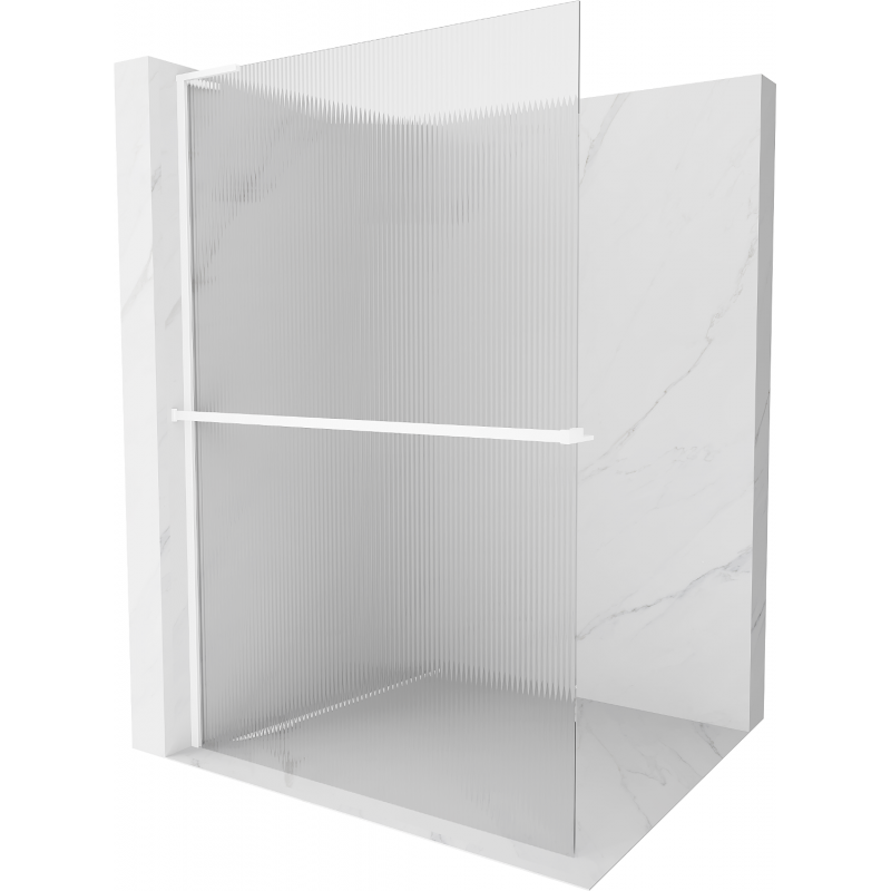 Mexen Kioto+ L душа стена с рафт Walk-in 120 x 200 см, прозрачна, бяла - 800-120-123-20-09