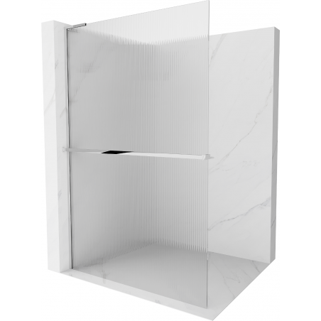 Mexen Kioto+ L стена за душ с рафт Walk-in 80 x 200 см, прозрачен, хром - 800-080-123-01-09