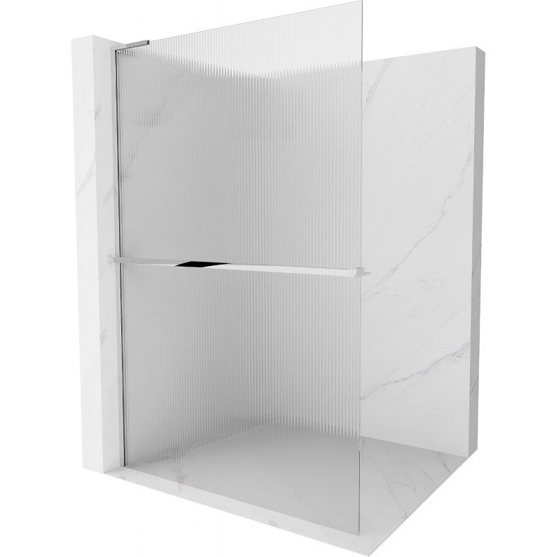 Mexen Kioto+ L плъзгаща стена за душ с рафт Walk-in 110 x 200 см, прозрачно, хром - 800-110-123-01-09