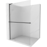 Mexen Kioto+ L стена за душ с рафт Walk-in 110 x 200 см, прозрачен, черен - 800-110-123-70-09