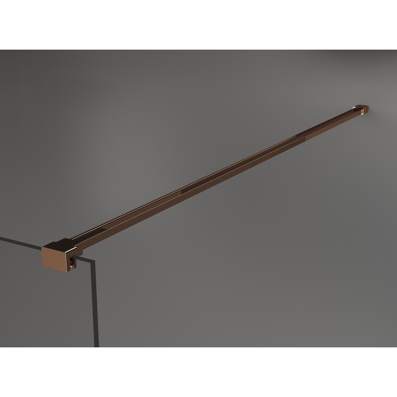Mexen Kioto душ стена Walk-in 130 x 200 см, бял мотив 8 мм, розово злато - 800-130-101-60-85