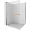 Mexen Kioto+ L стена за душа с рафт Walk-in 100 x 200 см, прозрачно, розово злато - 800-100-123-60-09