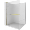 Mexen Kioto+ L стена за душ с рафт Walk-in 100 x 200 см, прозрачна, златна - 800-100-123-50-09