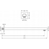 Mexen Slim дъждовна лейка 25 x 25 см с душево рамо, четкано в цвят gun gray - 79125112-66