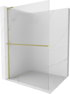 Mexen Kioto+ L душ кабина с рафт Walk-in 110 x 200 см, матово стъкло, злато анодизирано - 800-110-123-55-09
