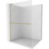Mexen Kioto+ L стената за душ с рафт Walk-in 120 x 200 см, прозрачна, златна четка - 800-120-123-55-09