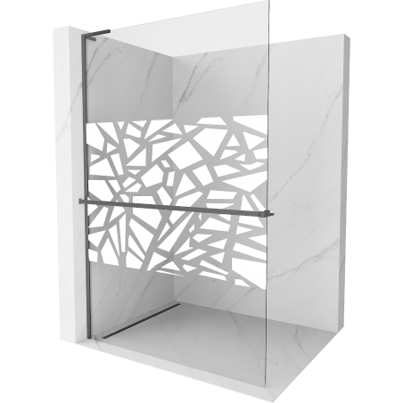 Mexen Kioto+ L душ кабина с рафт Walk-in 80 x 200 см, бял модел, gun metal - 800-080-123-95-85