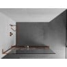 Mexen Kioto+ L душ кабина с полка Walk-in 90 x 200 см, бял модел, розово злато - 800-090-123-60-85
