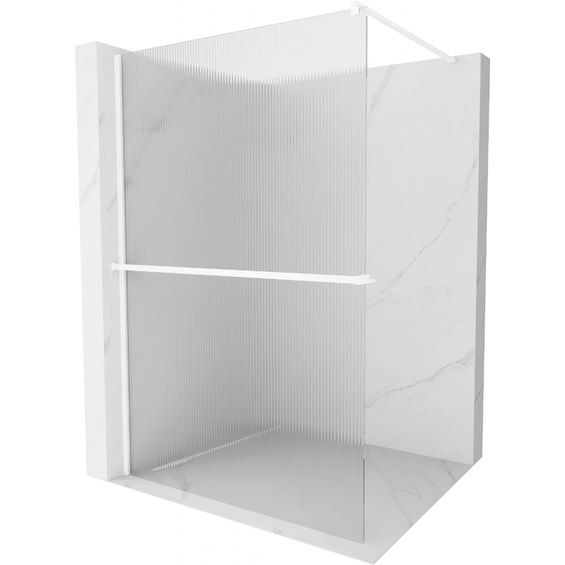 Mexen Kioto+ стена за душ с рафт Walk-in 100 x 200 см, матова, бяла - 800-100-121-20-09