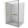Mexen Kioto+ L стена за душ с рафт Walk-in 110 x 200 см, черен модел, златен - 800-110-123-50-70