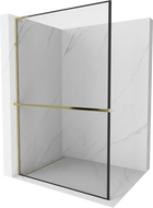 Mexen Kioto+ L стена душова с рафт Walk-in 50 x 200 см, черен модел, златист - 800-050-123-50-70