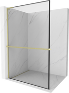 Mexen Kioto+ L душ параван с рафт Walk-in 80 x 200 см, черен модел, златно матово - 800-080-123-55-70