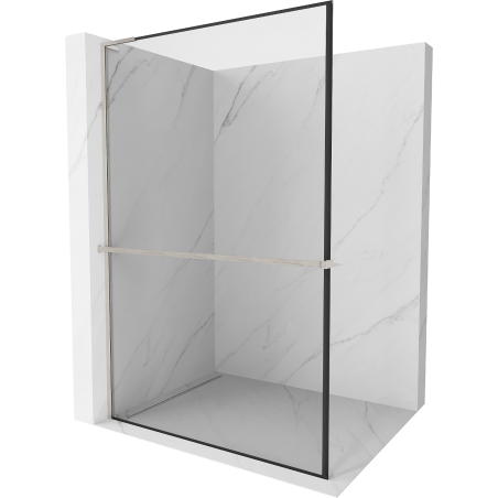 Mexen Kioto+ L душова стена с рафт Walk-in 50 x 200 см, черен модел, никел матов - 800-050-123-97-70