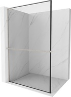 Mexen Kioto+ L душова стена с рафт Walk-in 50 x 200 см, черен модел, никел матов - 800-050-123-97-70