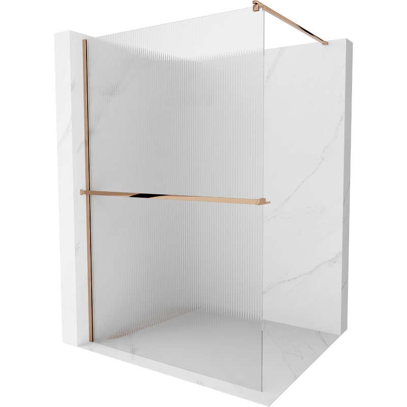 Mexen Kioto+ душ стена с рафт Walk-in 80 x 200 cm, райе, розово злато - 800-080-121-60-09