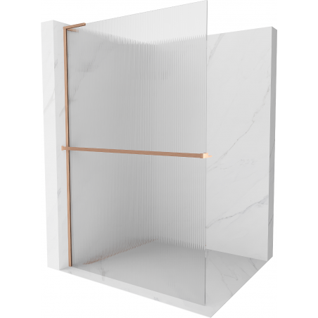 Mexen Kioto+ L душова стена с рафт Walk-in 100 x 200 см, хром, четка подочистена - 800-100-123-65-09