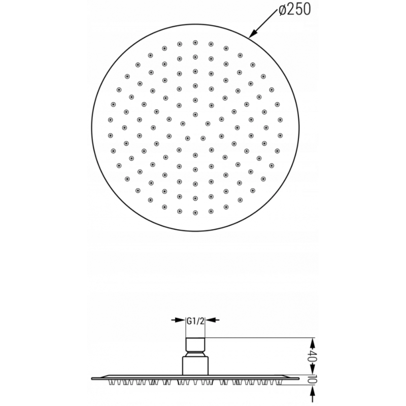 Mexen Slim дъждовен душ 25 см с рамо за душ, графит - 79225211-66