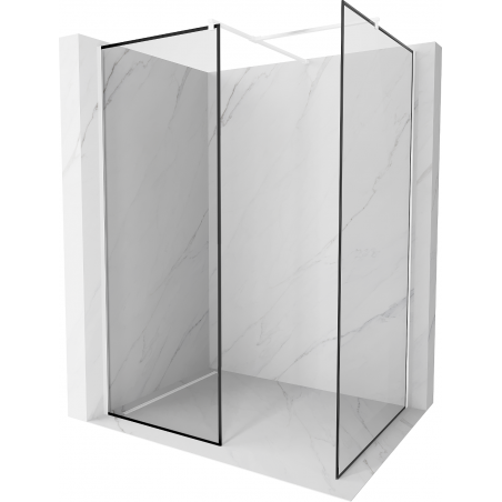 Mexen Kioto душ стена Walk-in 120 x 80 см, черна рамка, бяла - 800-120-202-20-70-080