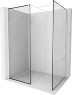 Mexen Kioto душ стена Walk-in 120 x 80 см, черна рамка, бяла - 800-120-202-20-70-080