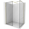 Mexen Kioto душ-панел Walk-in 80 x 80 cm, черна рамка, златна - 800-080-202-50-70-080