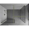 Mexen Kioto душ-панел Walk-in 80 x 80 cm, черна рамка, златна - 800-080-202-50-70-080