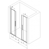 Mexen Velar L Duo Плъзгащи душ врати 180 см, графит, бял - 871-180-003-42-20