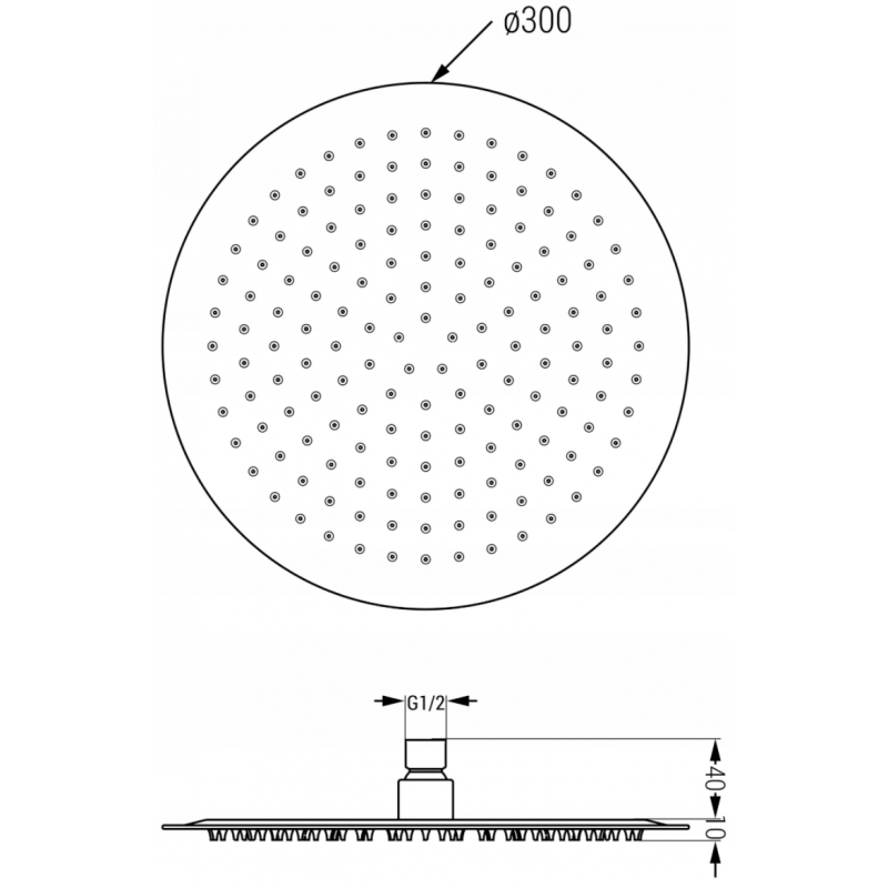 Mexen Slim душ глава 30 см с душ рамо, златна - 79230211-50