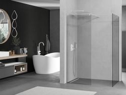 Mexen Kioto преграда за душ Walk-in 95 x 90 см, прозрачна, бяла - 800-095-202-20-00-090