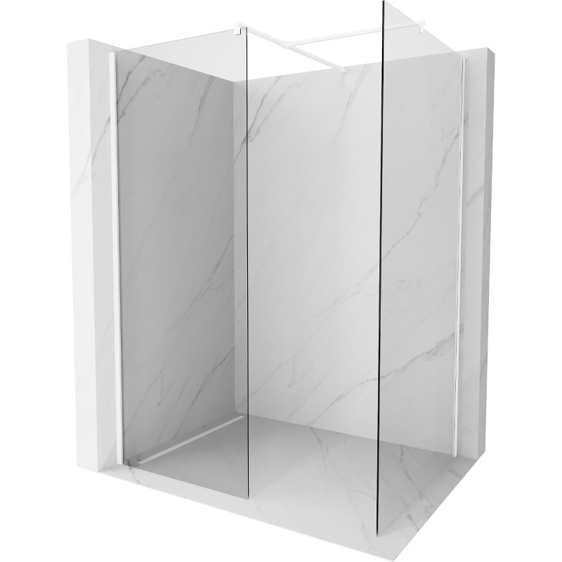 Mexen Kioto преграда за душ Walk-in 95 x 90 см, прозрачна, бяла - 800-095-202-20-00-090