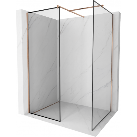 Mexen Kioto стенен душ панел Walk-in 100 x 80 см, черен модел, четка мед - 800-100-202-65-70-080