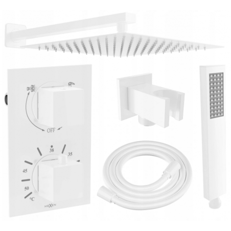 Mexen Cube DR02 вграден душ комплект с душ глава 30 см, бял - 77502DR0230-20