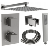 Mexen Cube DR02 вграден душ комплект с душ глава 30 см, четкано сиво - 77502DR0230-66