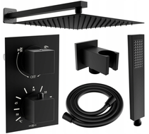 Mexen Cube DR02 вграден душ комплект с дъждовен душ 30 см, черен - 77502DR0230-70
