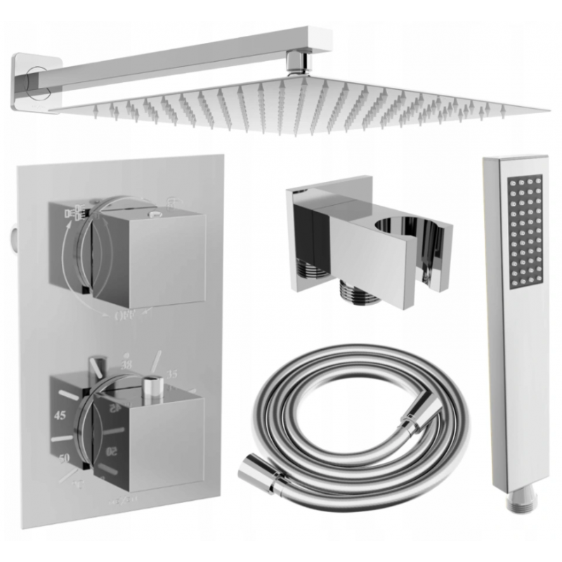 Mexen Cube DR02 вградена душ система с душ глава 25 см, хром - 77502DR0225-00