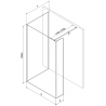 Mexen Kioto стена за душ Walk-in 110 x 100 x 40 см, черен модел, хром - 800-110-100-221-01-70-040