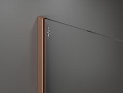 Mexen Kioto стъклена преграда Walk-in 130 x 120 см, черна рамка, четкана мед - 800-130-202-65-70-120