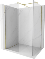 Mexen Kioto плосък душ панел Walk-in 90 x 90 см, прозрачен, златен - 800-090-202-50-00-090