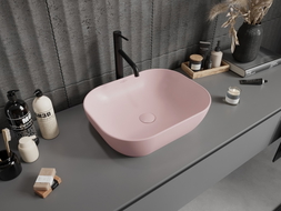 Mexen Rosa Монтирана върху плот мивка 50 x 40 см, розов мат - 21095044