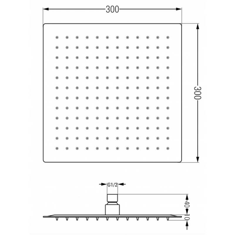 Mexen Cube DR02 вграден комплект за вана и душ с дъждовал 30 см, бял - 77503DR0230-20