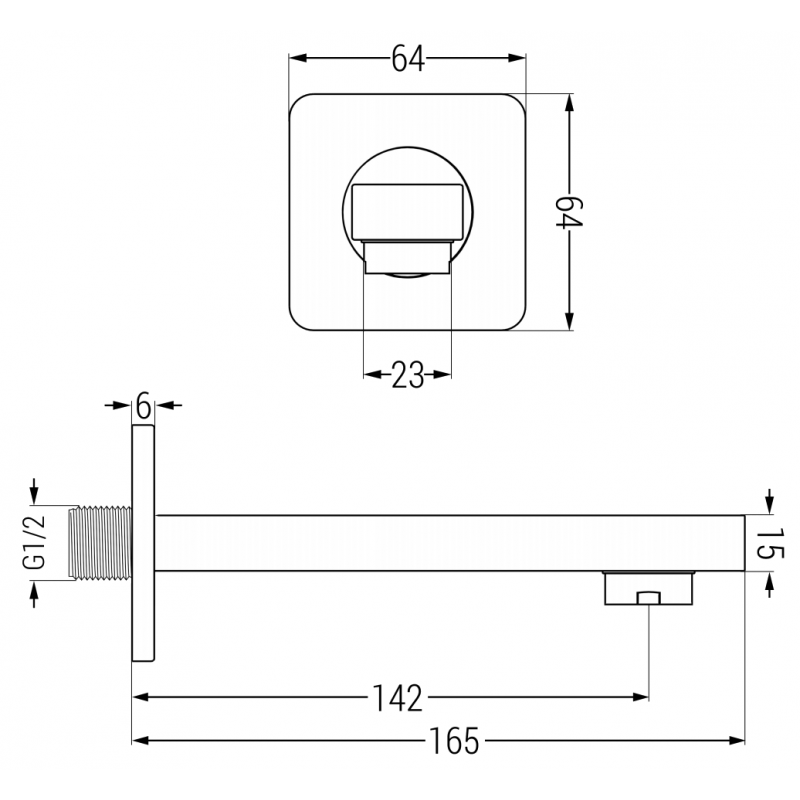 Mexen Cube DR02 скрит комплект за вана и душ с падащ душ 25 см, бял - 77503DR0225-20
