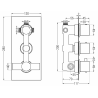 Mexen Cube DR02 комплект за вана-душ, вграден с душ-глава 25 см, бял - 77503DR0225-20