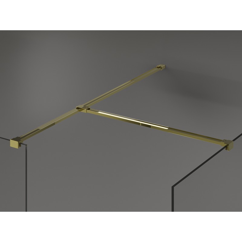 Mexen Kioto преграда за душ Walk-in 120 x 90 см, прозрачна, златна - 800-120-202-50-00-090